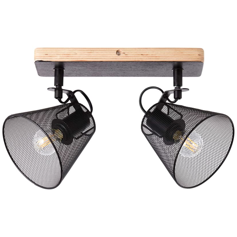 Deckenleuchte Tom Schwarz, 40W, 20 x 36,8 cm, Holz Deckenspots