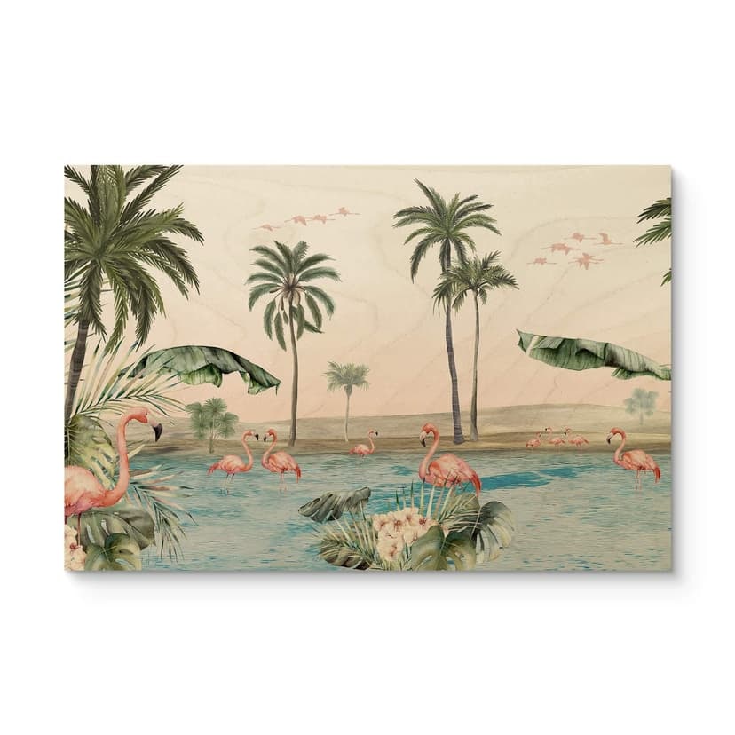 Kikki Belle Träposter - Flamingo oasis