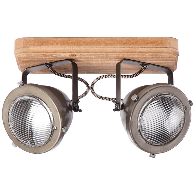 Spotbalken Dilara 2 Braun, 5W, 18 x 27 cm, Holz Strahler