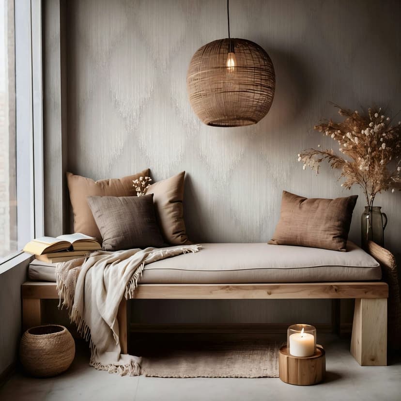 Icke-vävd tapet ränder, rombformade ränder moderna i beige