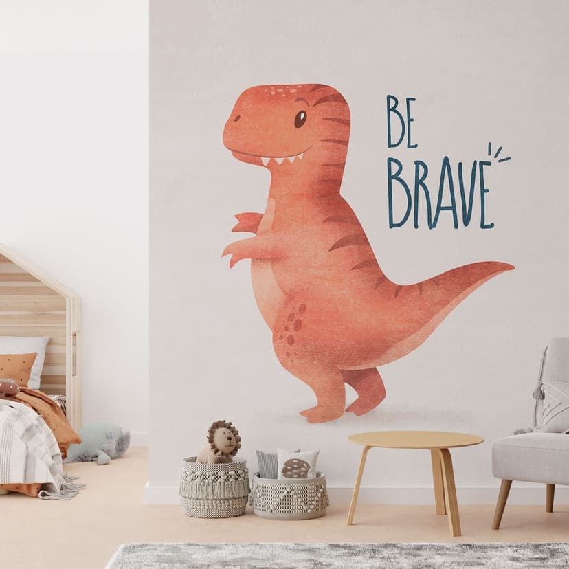 Fototapet för barn Dino Be Brave - T-Rex - Tunaboylu