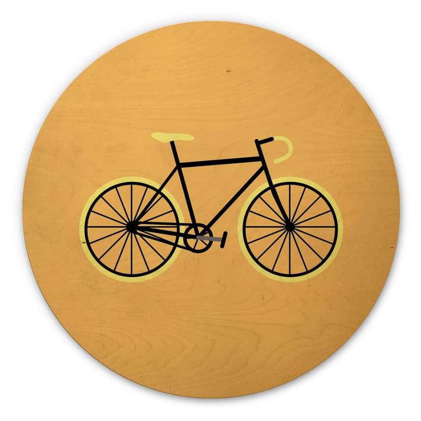 Trätavla Kubistika - Cykelkärlek - Rund