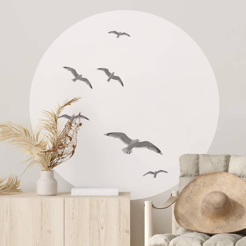 Wallsticker Fiskmåsar på himlen - Rund