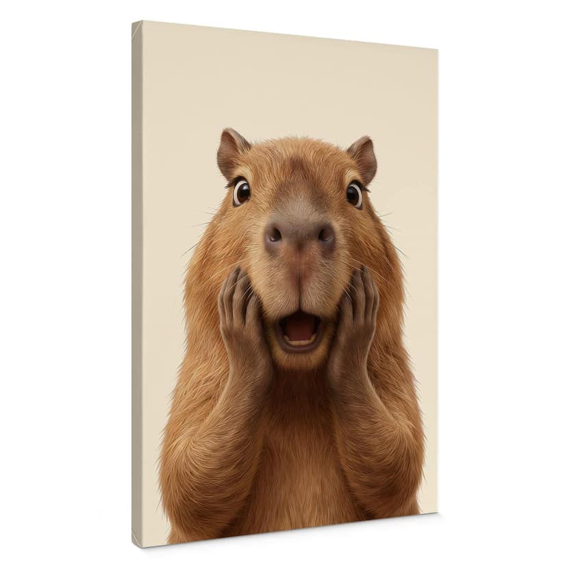 Canvastavla Överraskad Capybara