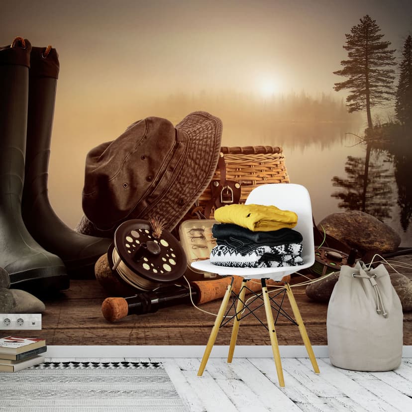 Fototapet med fiskare i stilleben - 336x260 cm