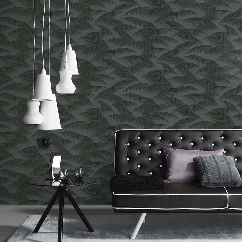 Korrugerad tapet, mönstrad tapet Fashion for Walls 4 av Guido Maria Kretschmer svart