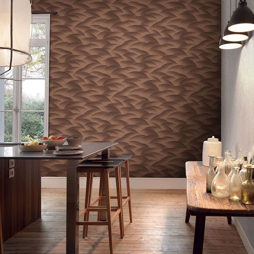 Korrugerad tapet, Fashion for Walls 4 mönstrad tapet av Guido Maria Kretschmer brons