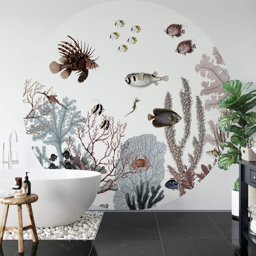 Sir Edward - Roaring Reef - Rund Fototapet - non-woven tapet/självhäftande non-woven tapet