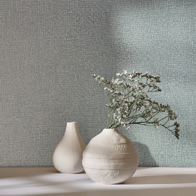 Non-woven tapet i blå texturerad textil gips ser vanligt ut