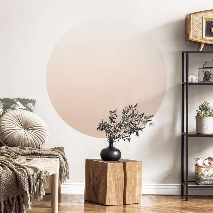 Wallsticker Ombre - Cappuccino - Rund