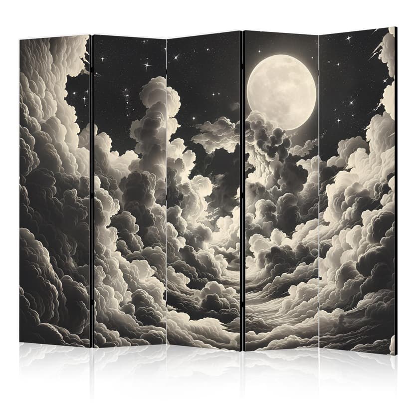 Paravent, Raumteiler freistehend, Trennwand - The Moon and Stars Singing Amongst Great Clouds, 5-te