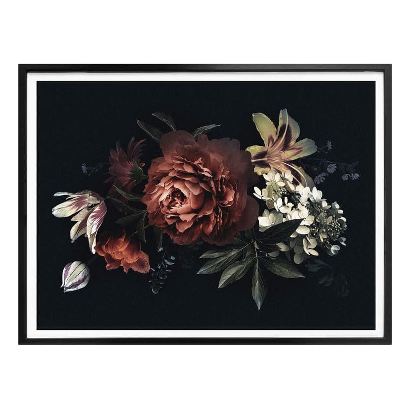 Poster - Blombukett röd