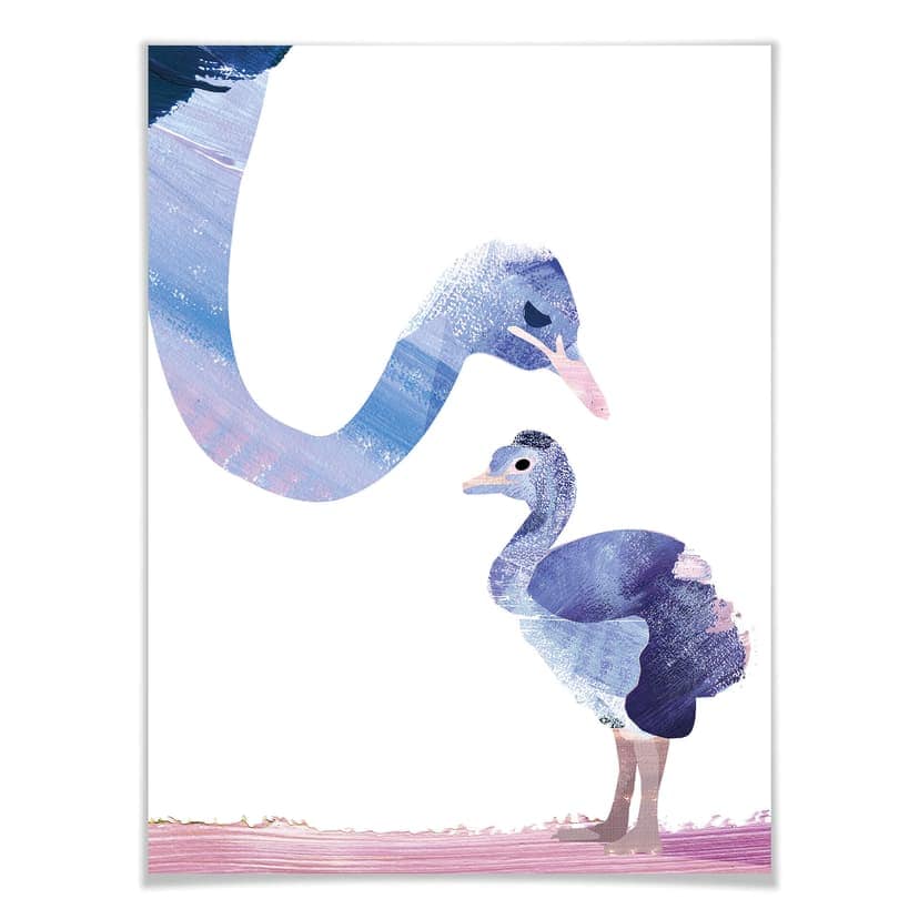 Poster Goed Blauw - Fjäderkärlek