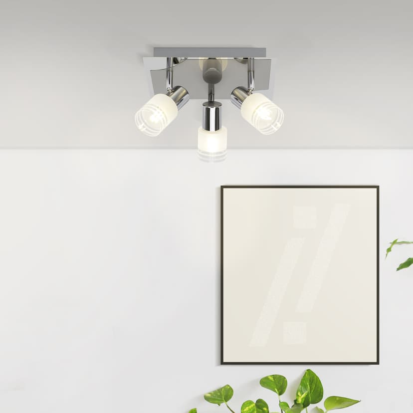 Spotrondell Lana 1 Metallic, 44W, 14,5 x 30,5 cm, Glas Strahler