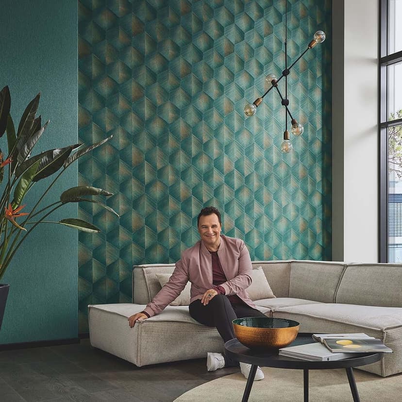 3D tapet, mönstrad tapet Fashion for Walls 4 av Guido Maria Kretschmer grön