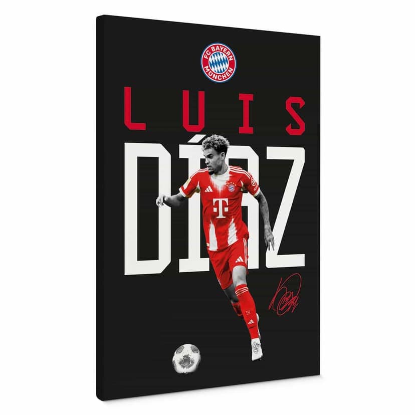 Canvastavla FC Bayern-spelare Luis Diaz 2025/26
