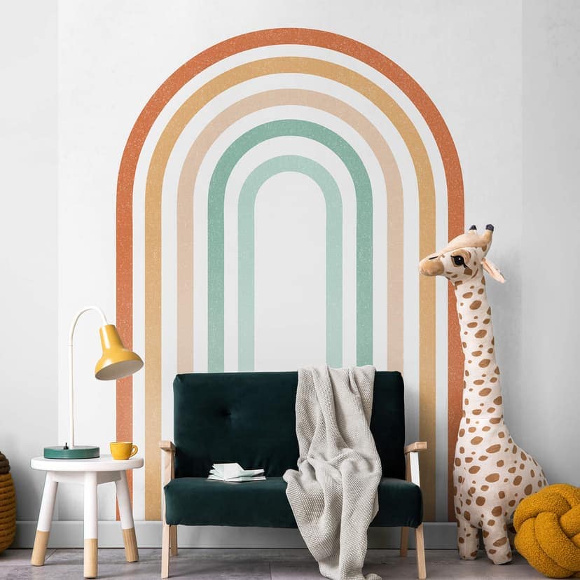 Fototapet för barnrum - regnbåge boho