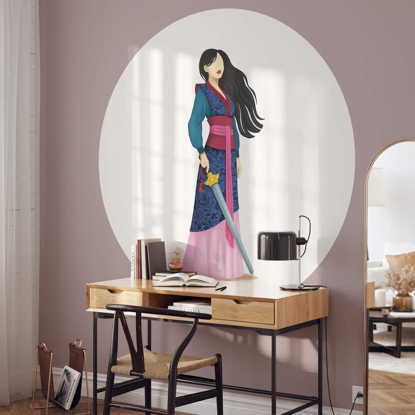 Tohmé - Mulan - Fototapet, rund - non-woven tapet/självhäftande non-woven tapet
