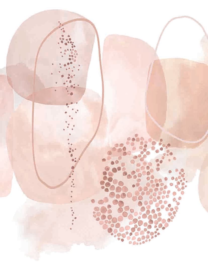 Fototapet Abstrakta akvarellformer i beige och rosé 3,4 x 2,65 m