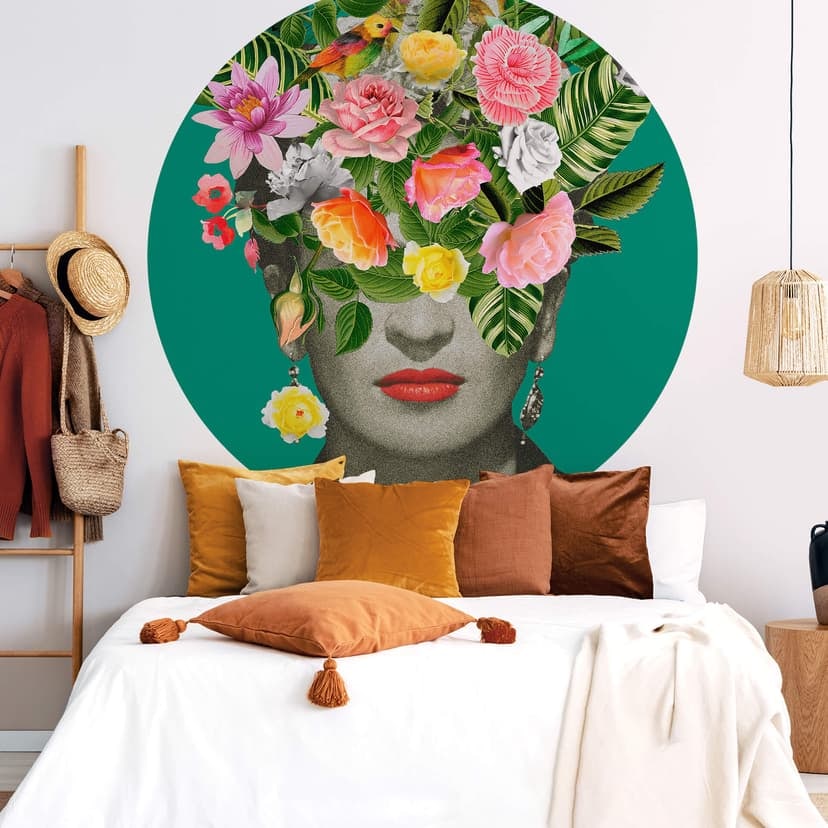 Frida Floral Studio fototapet - Porträtt Frida - Rund - non-woven tapet/självhäftande non-woven tape