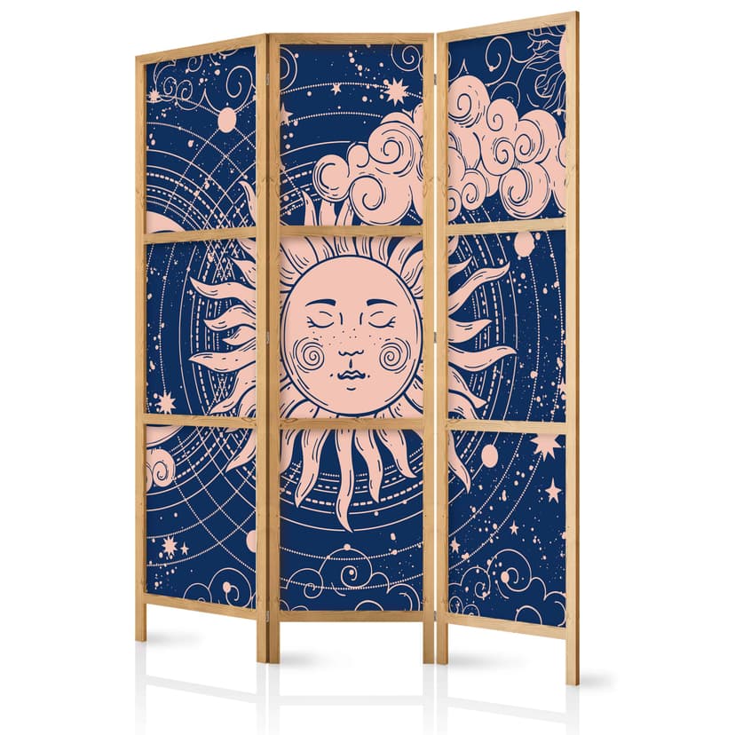 Japanischer Paravent Raumteiler - Cosmic Harmony, 3-teilig