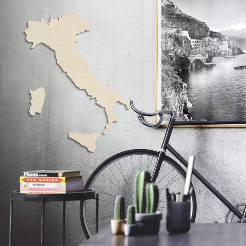 Träkonst poppel fanér - Karta Italien