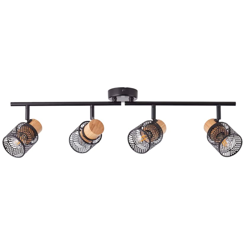 Spotrohr Moritz 2 Braun, 42W, 19,8 x 75,5 cm, Bambus Deckenstrahler
