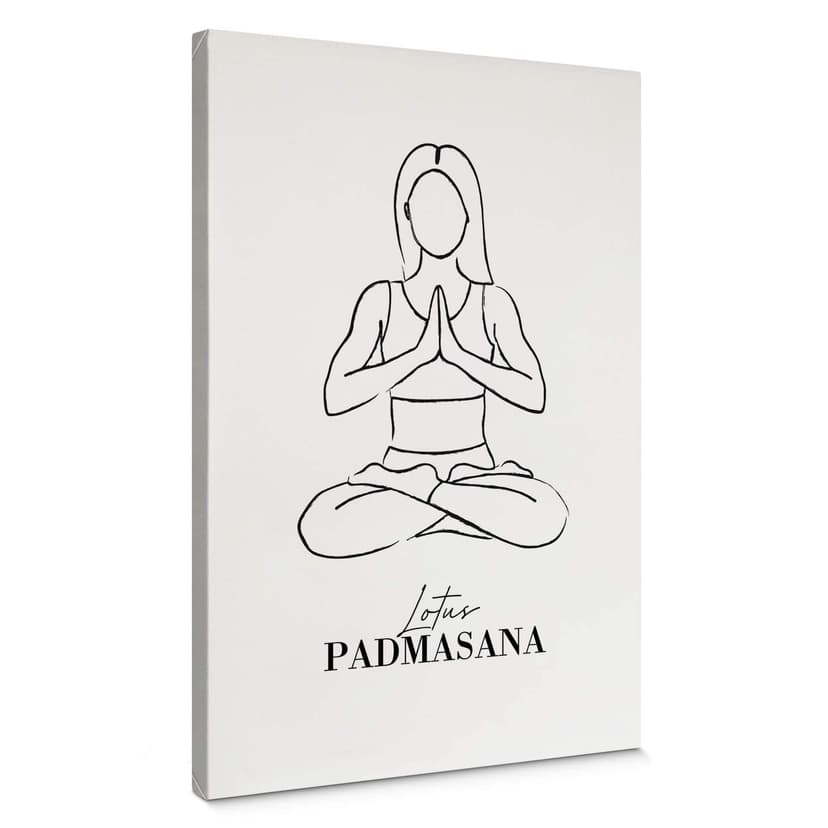 Canvastavla Yoga - Lotus - Linjekonst