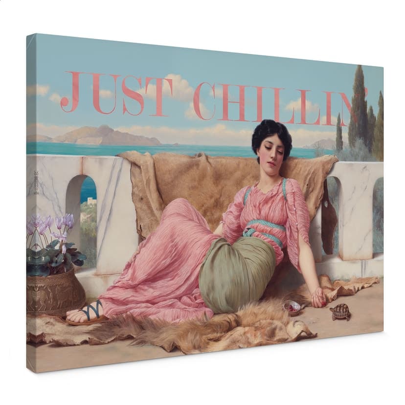 Canvastavla Just Chillin - Inspirerad av John William Godward