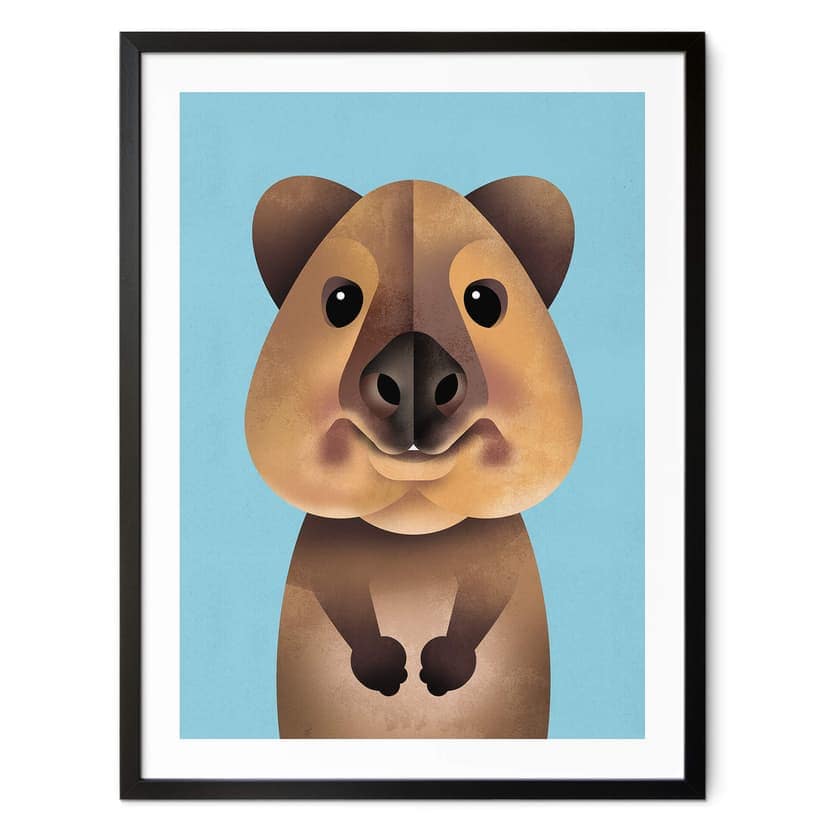 Barnposter med djurmotiv - Quokka - Braun