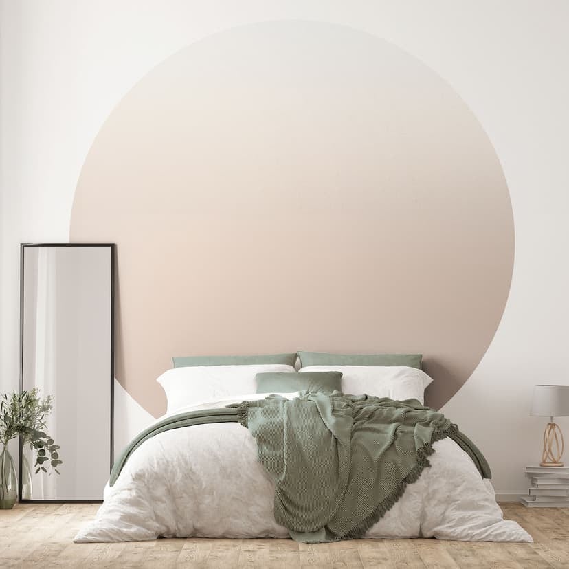 Ombre - Cappuccino - Rund Fototapet - non-woven tapet/självhäftande non-woven tapet