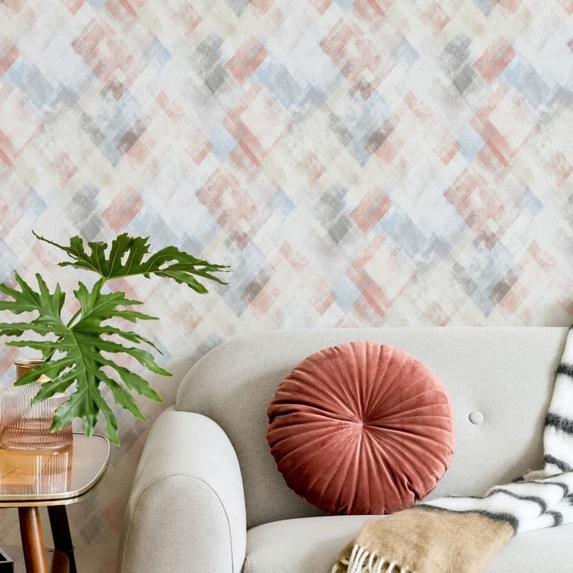 Icke-vävd tapet ränder grafisk geometrisk matt i blå beige