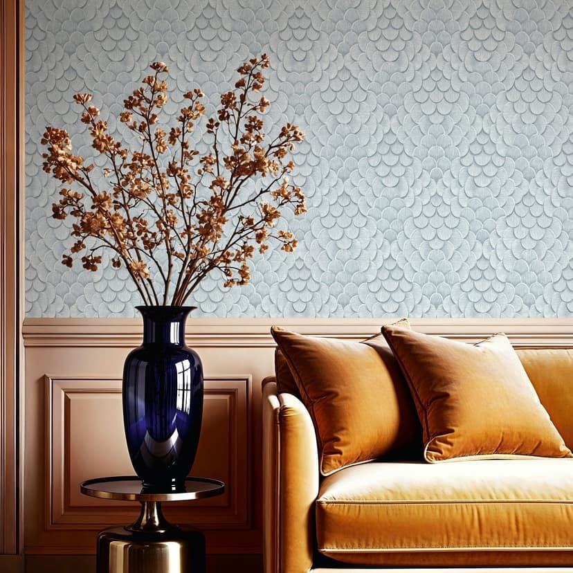 Icke-vävd tapet blommor, 3D-look geometrisk matt i grönt