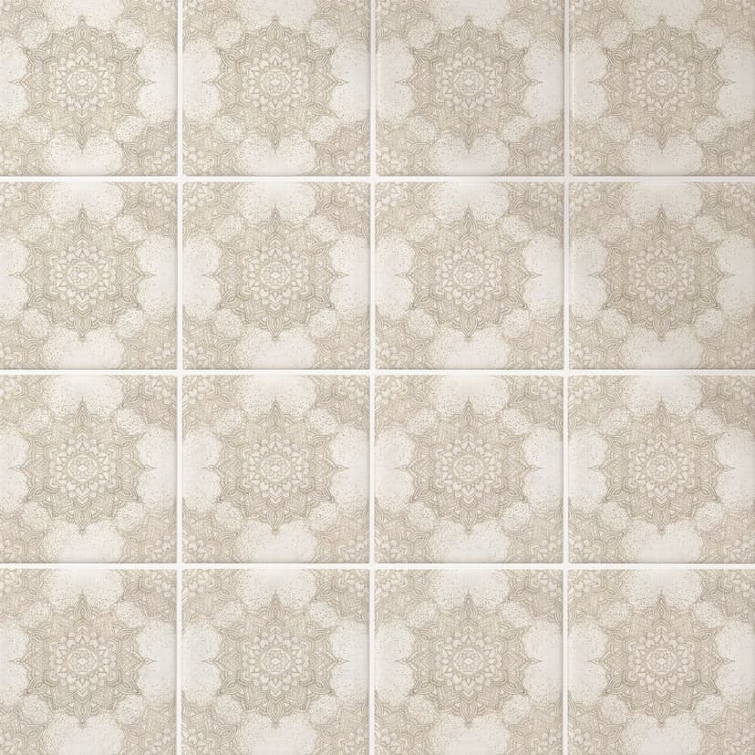 Kakeldekor Elegant mandala i sandguld - Bloomery Decor - Set om 12)