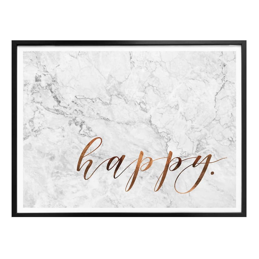 Copper look poster - Happy