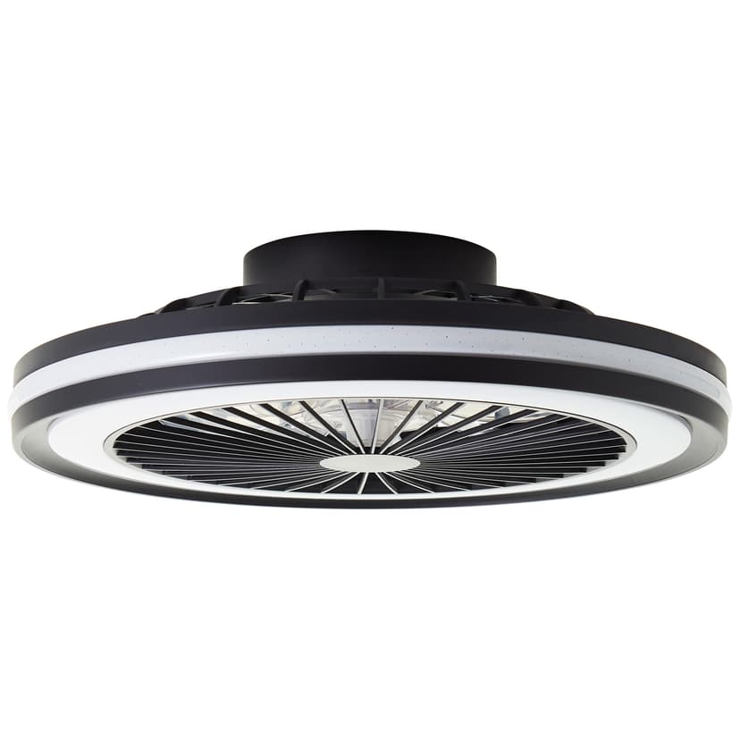 Deckenleuchte Malea Schwarz, 40W, 13,7 x 46,6 cm, Kunststoff Deckenventilator mit led-licht