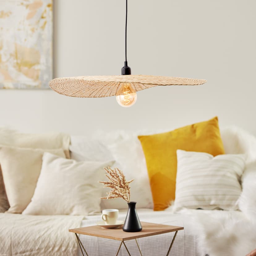 Pendelleuchte Jonte Braun, 52W, 120 x 60 cm, Bambus Pendellampe