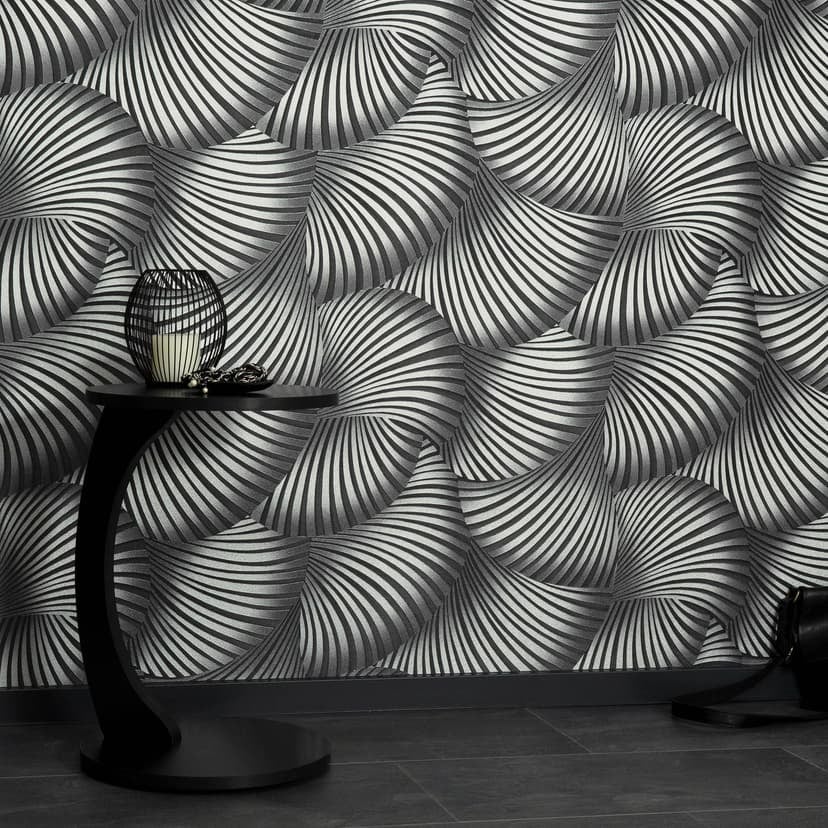 Guido Maria Kretschmer grafisk tapet Twill Fashion for Walls 5 silver