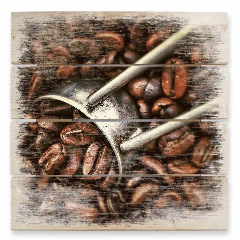 Trätavla kafferosteri - 40x41,5 cm