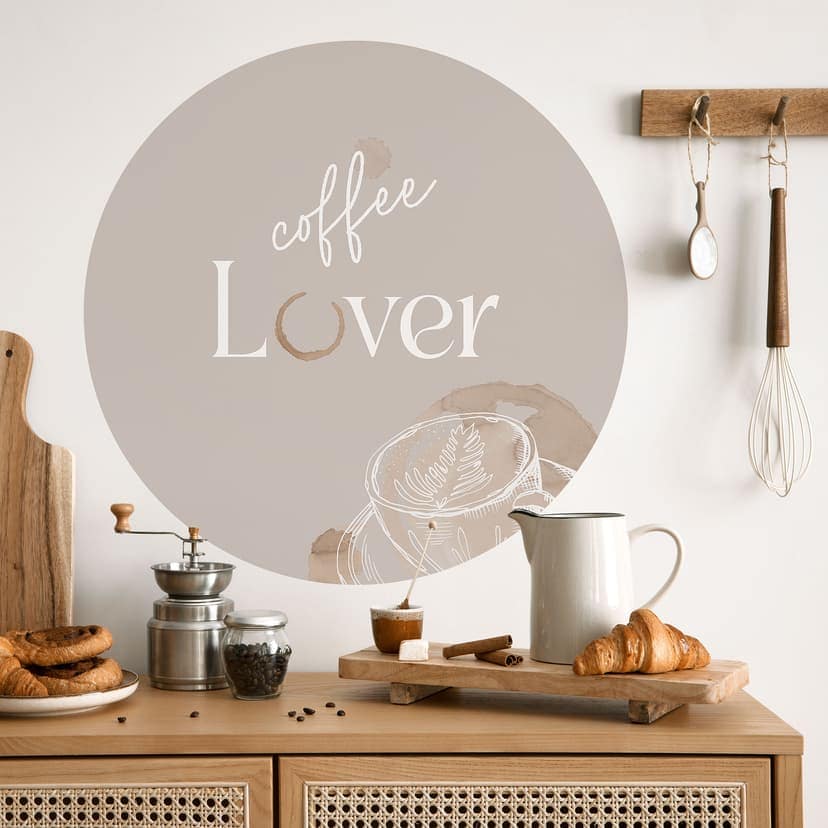 Wallsticker Kaffeälskare - Rund