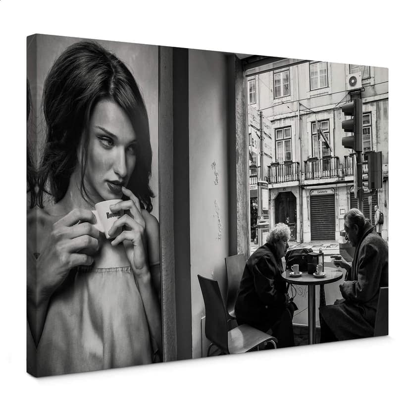 Canvastavla Sarmento - Samhörighet på ett café