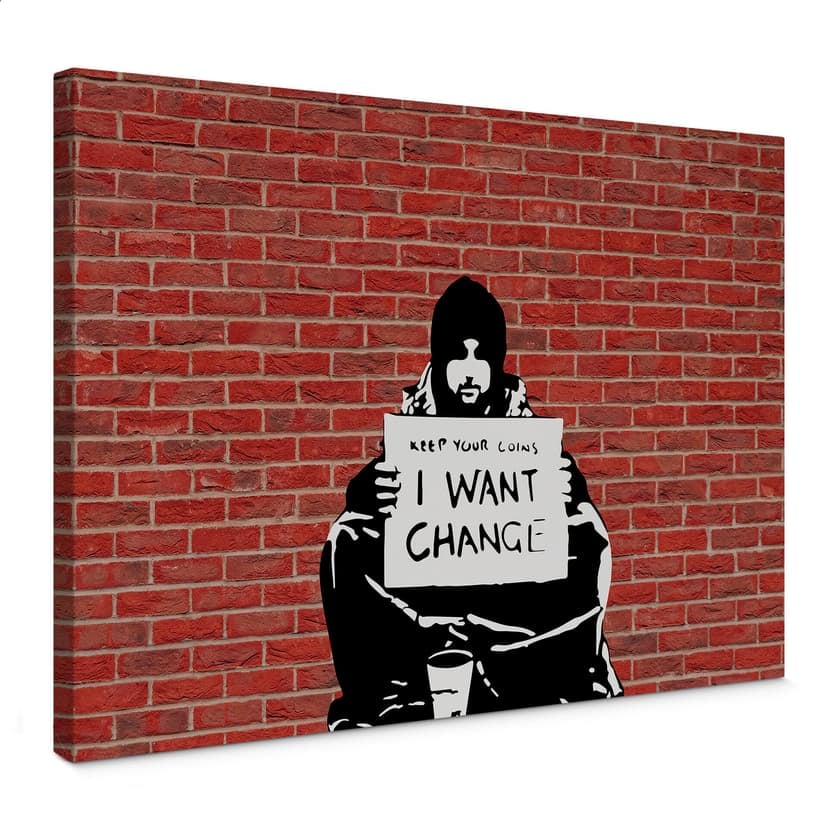 Canvastavla Banksy - Behåll mynt