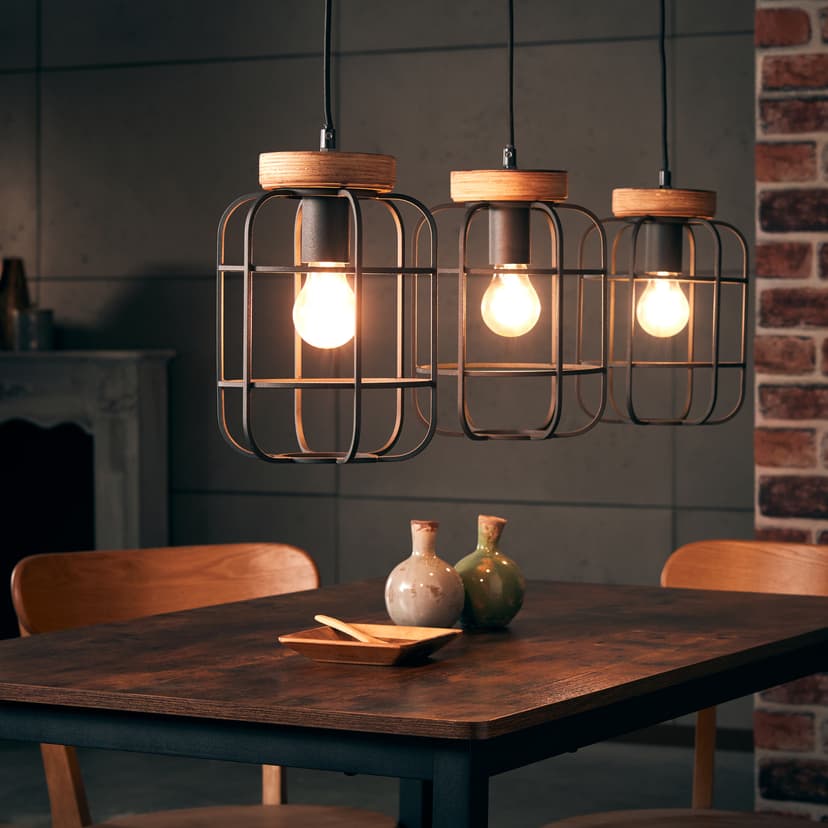 Pendelleuchte Inga 11 Braun, 40W, 142 x 100 cm, Holz Pendellampe