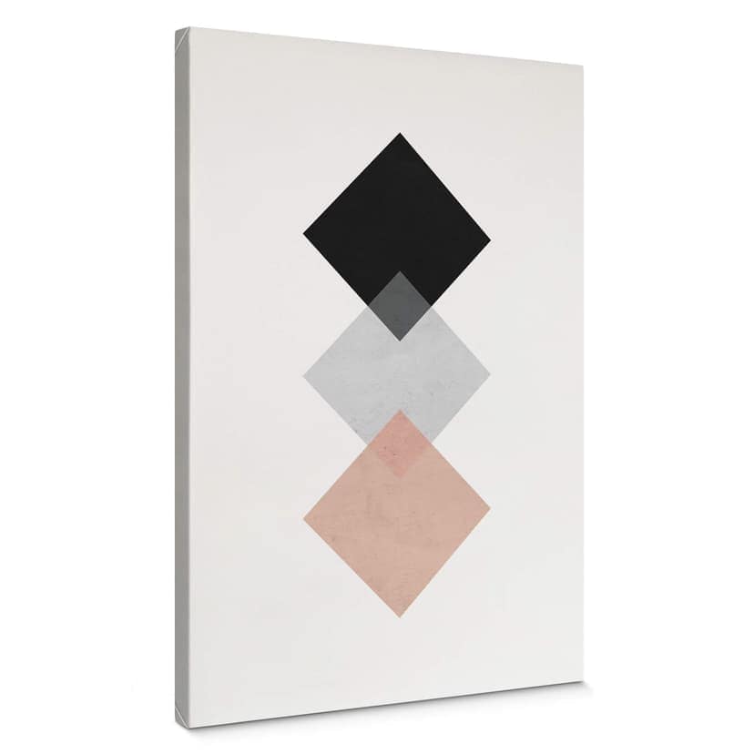 Canvastavla Nouveauprints - Squares Rosa