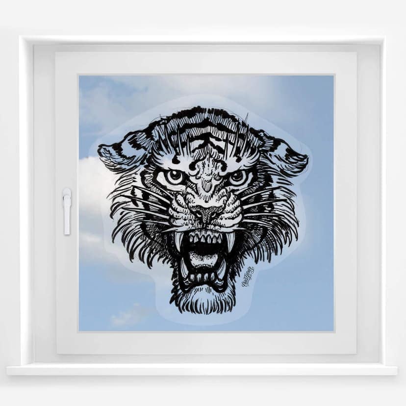 Fönsterbild Miami Bläck Tiger svartvitt