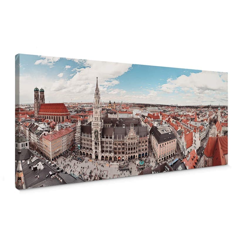 Canvastavla Münchens skyline - Panorama