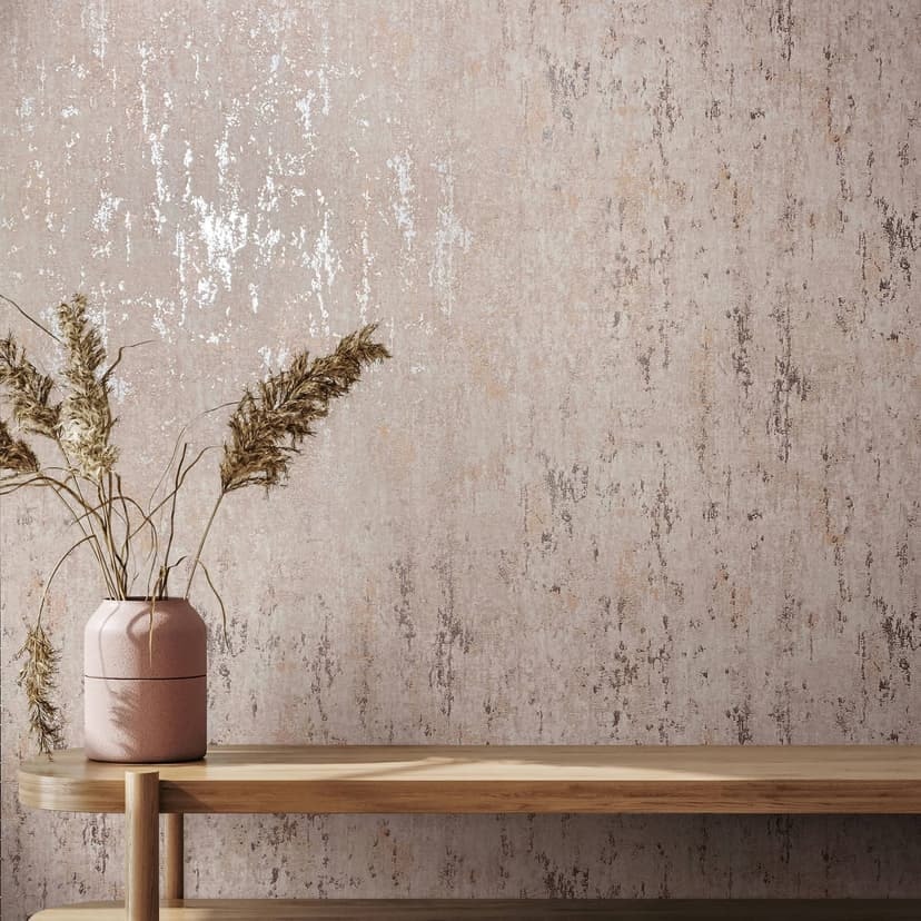 Non-woven tapet med skimrande glansig beige betonglook