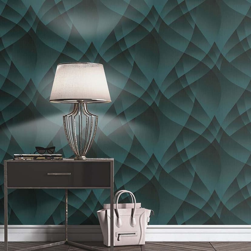 3D tapet, geometrisk tapet Fashion for Walls 4 av Guido Maria Kretschmer turkos