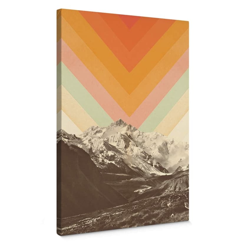 Retro bergslandskap canvas tavla - Bodart