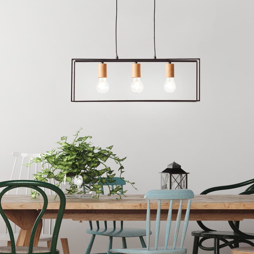 Pendelleuchte Amber 2 Braun, 60W, 85,5 x 60 cm, Metall Pendellampe